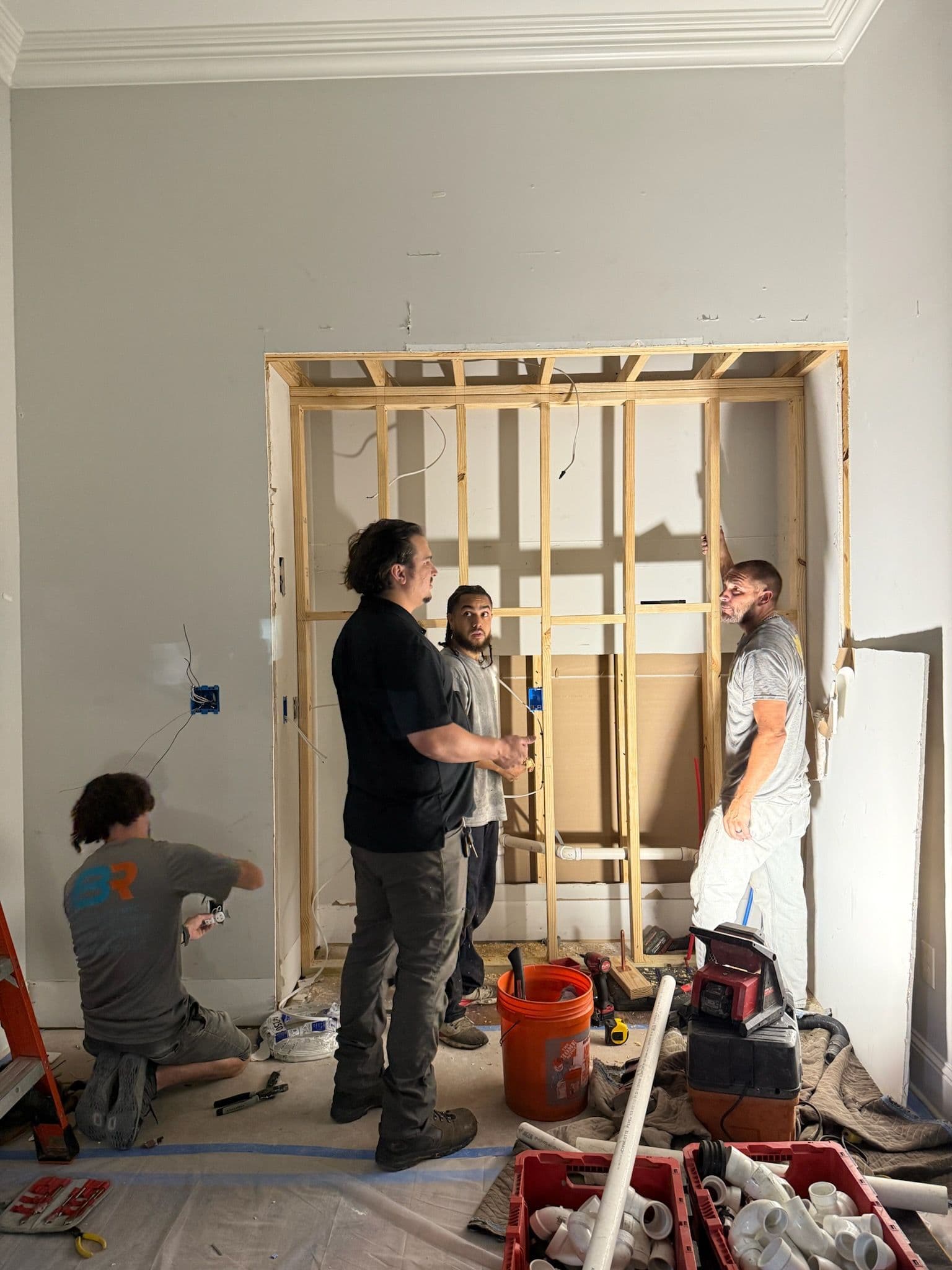 Progress on Custom Wet Bar Installation image